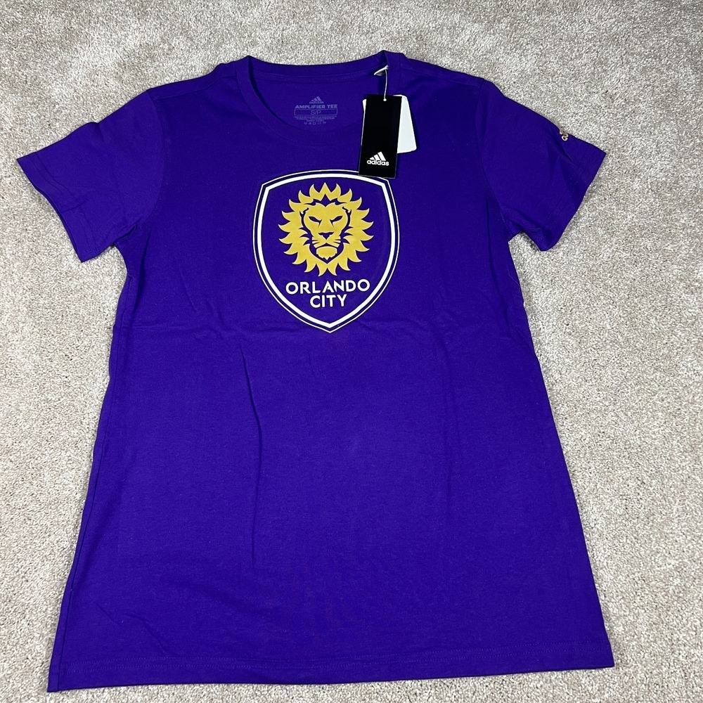 Adidas Womens S/P Purple Orlando City Soccer Club Short Sleeve T-Shirt NWT